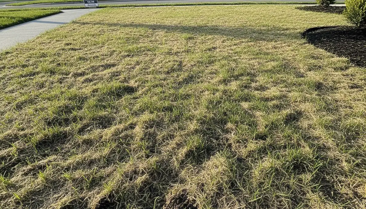 Young hydroseeded grass germinating in Albany, NY lawn by Chop Chop Landscaping