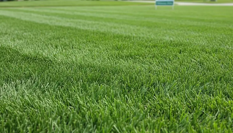 Lush green lawn in Albany NY showing professional landscaping and healthy turf by Chop Chop Landscaping
