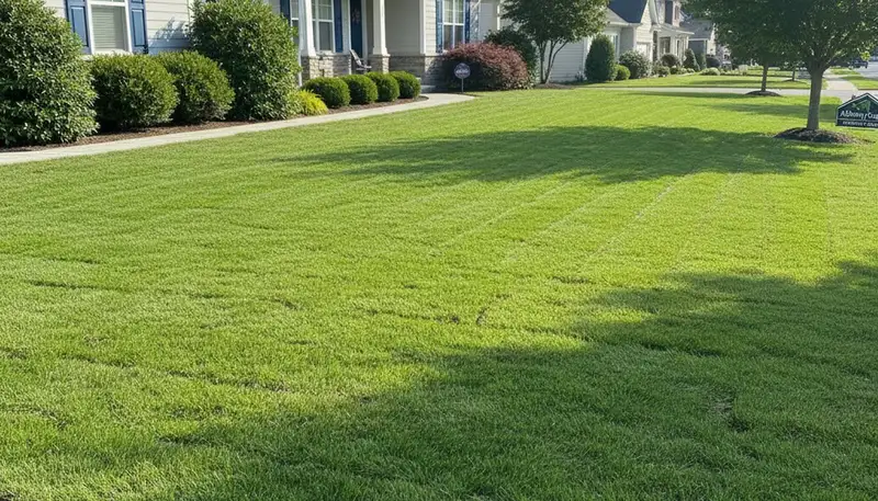 Fresh sod installation creating a lush green lawn in Albany, NY by professional landscaping experts