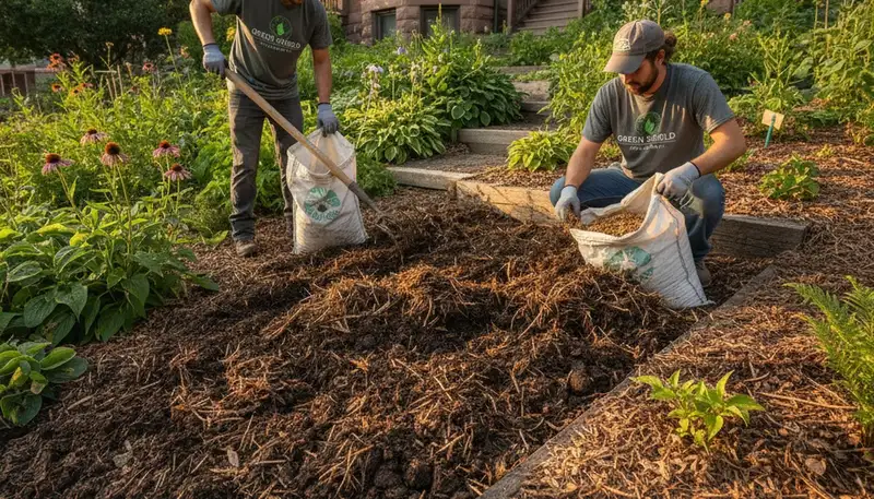 Organic soil amendment and compost application by professional landscapers in Albany, NY