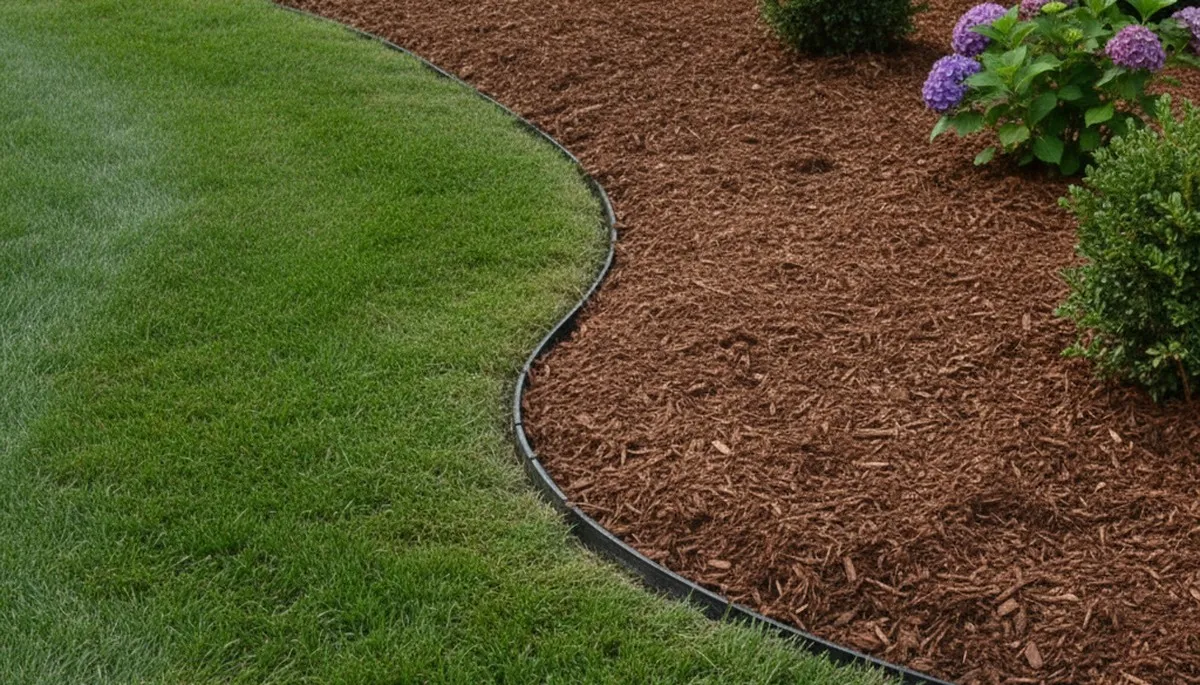 Professional landscape bed edging with fresh mulch in Albany, NY by Chop Chop Landscaping