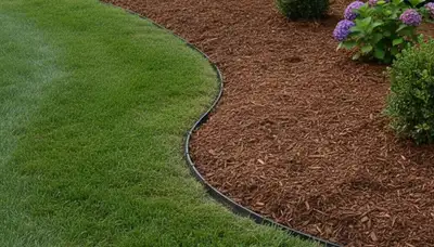 Professional landscape bed edging with fresh mulch in Albany, NY by Chop Chop Landscaping